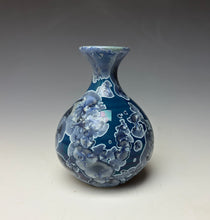 Load image into Gallery viewer, Crystalline Glazed Mini Vase in Atlantic Storm Blue 5
