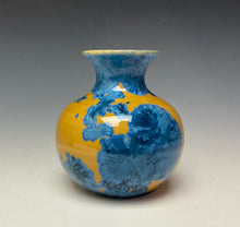 Load image into Gallery viewer, Blue and Orange Crystalline Mini Vase 2
