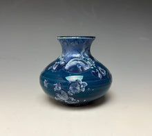 Load image into Gallery viewer, Crystalline Glazed Mini Vase in Atlantic Storm Blue 3
