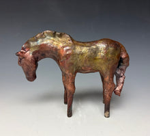 Load image into Gallery viewer, Copper Satin Raku Horse 877
