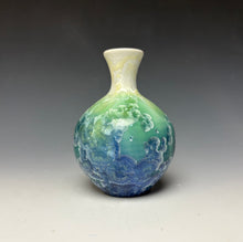 Load image into Gallery viewer, Crystalline Mini Vase in Ivory, Green and Blue 2
