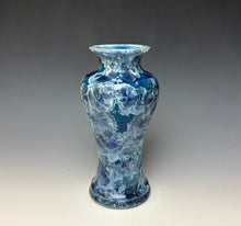 Load image into Gallery viewer, Crystalline Glazed Vase in Atlantic Storm Blue #2
