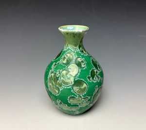 Emerald Green Crystalline Glazed Mini Vase 10