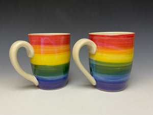 Rainbow Mug - Red Rim