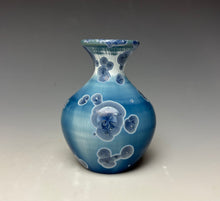 Load image into Gallery viewer, Crystalline Glazed Mini Vase in Atlantic Storm Blue 5
