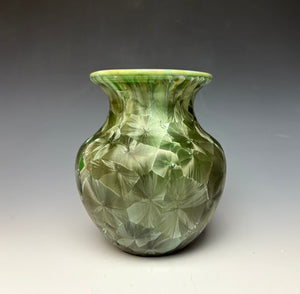 Green Galaxy Crystalline Glazed Vase 2
