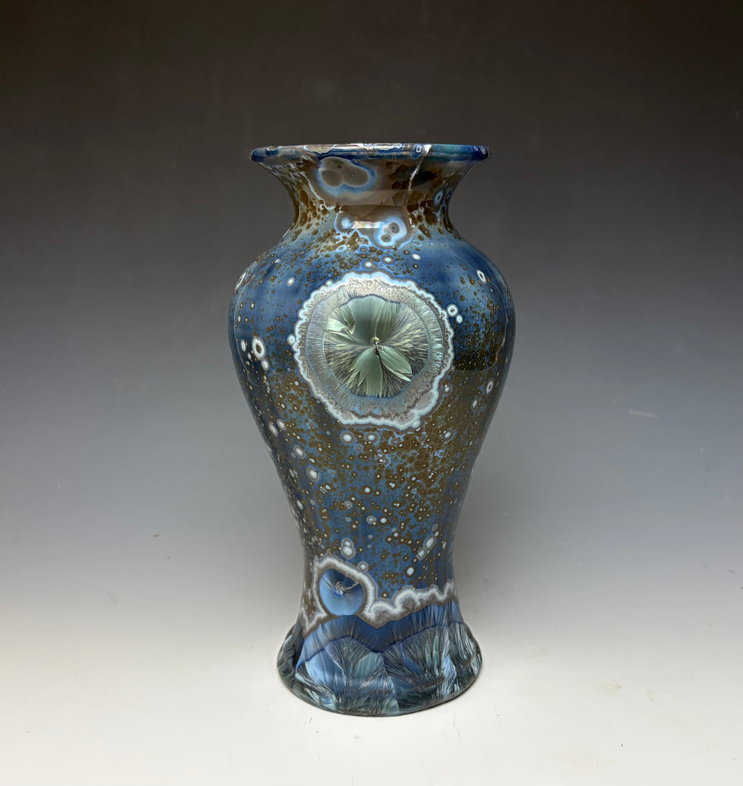 Cobalt Galaxy Crystalline Glazed Vase 5