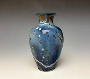Cobalt Galaxy Crystalline Glazed Mini Vase