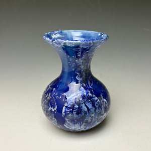 Winter Sky Blue Crystalline Glazed Mini Vase