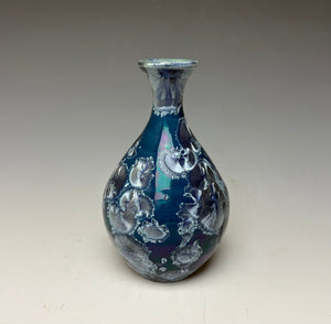 Crystalline Glazed Mini Vase in Atlantic Storm Blue