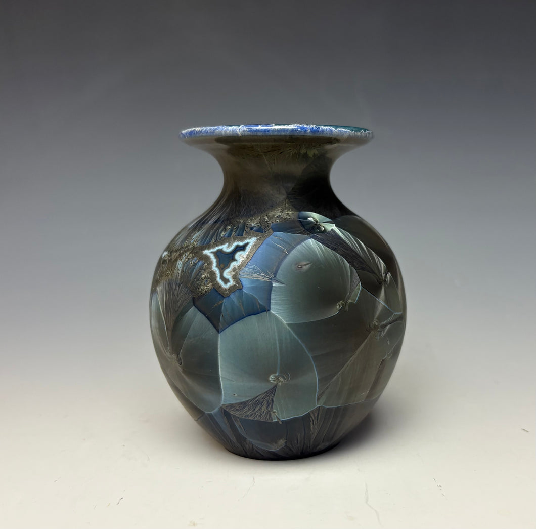 Cobalt Galaxy Crystalline Glazed Vase 2