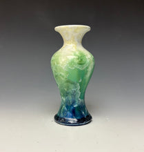 Load image into Gallery viewer, Crystalline Mini Vase in Ivory, Green and Blue
