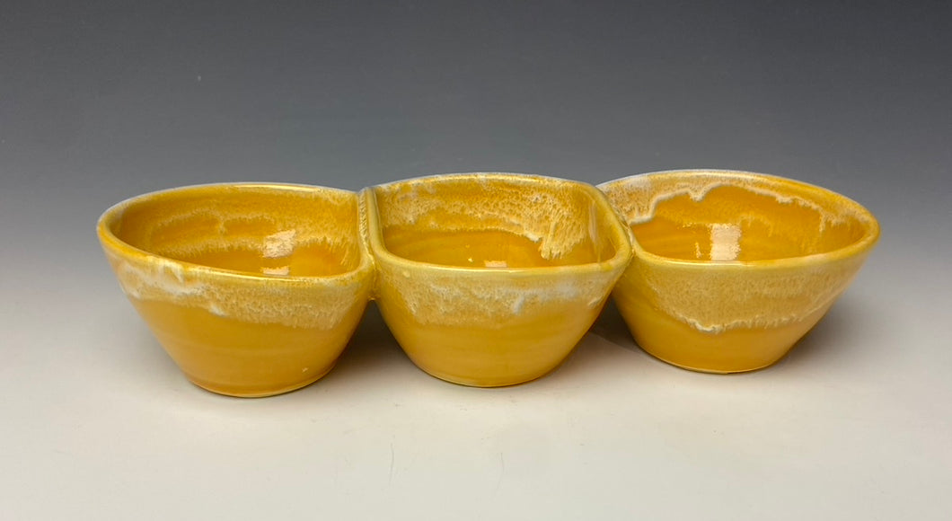 Triple Dip Dish- Sunshine Yellow