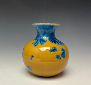 Blue and Orange Crystalline Mini Vase 2
