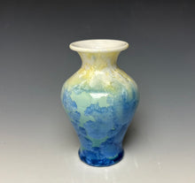 Load image into Gallery viewer, Crystalline Mini Vase in Ivory and Teal

