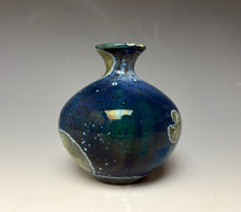 Load image into Gallery viewer, Deep Aquamarine Galaxy Crystalline Glazed Mini Vase
