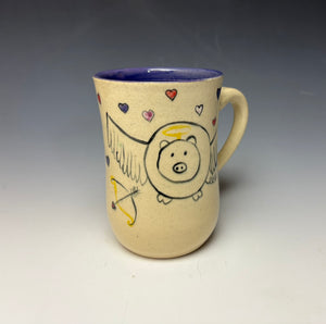 Cupid Pig Mug- Purple