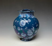 Load image into Gallery viewer, Crystalline Glazed Jar in Atlantic Storm Blue #2
