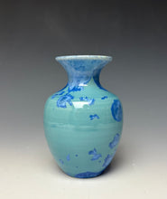 Load image into Gallery viewer, Teal Blue Crystalline Glazed Mini Vase
