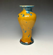 Load image into Gallery viewer, Blue and Orange Crystalline Glazed Vase
