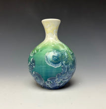 Load image into Gallery viewer, Crystalline Mini Vase in Ivory, Green and Blue 2
