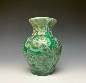 Emerald Green Crystalline Glazed Vase #2