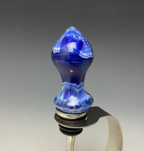 Crystalline Glazed Bottle Stopper- Winter Sky Blue #3