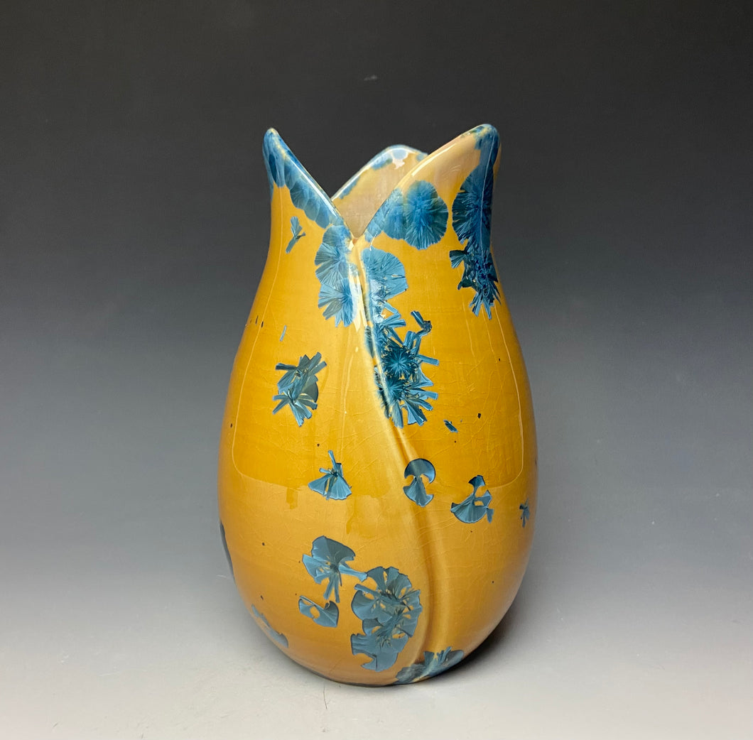 Tulip Vase- Blue and Orange #8