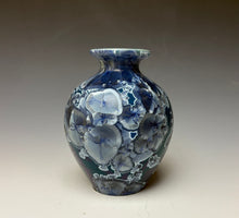 Load image into Gallery viewer, Crystalline Glazed Mini Vase in Atlantic Storm Blue 2

