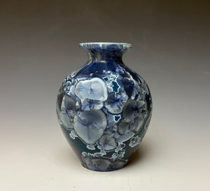 Crystalline Glazed Mini Vase in Atlantic Storm Blue 2
