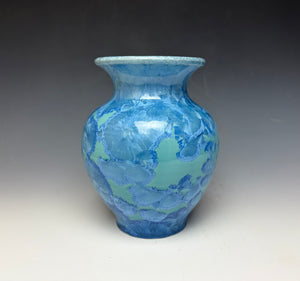 Teal Crystalline Glazed Vase