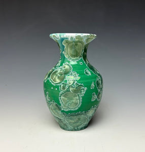 Emerald Green Crystalline Glazed Mini Vase 7