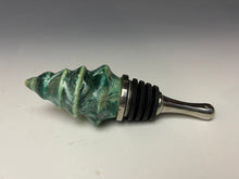 Load image into Gallery viewer, Crystalline Glazed Bottle Stopper- Green Tree
