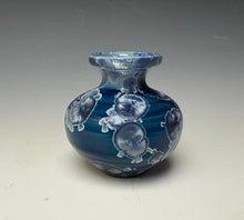 Load image into Gallery viewer, Crystalline Glazed Mini Vase in Atlantic Storm Blue 4
