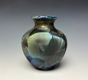 Cobalt Galaxy Crystalline Glazed Vase