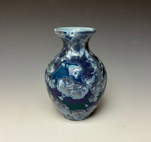 Crystalline Glazed Mini Vase in Atlantic Storm Blue 2
