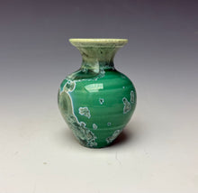 Load image into Gallery viewer, Emerald Green &amp; Silver Crystalline Glazed Mini Vase #2
