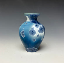 Load image into Gallery viewer, Crystalline Glazed Mini Vase in Atlantic Storm Blue 2
