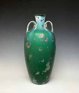 Jade Green Crystalline Glazed Amphora