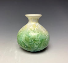 Load image into Gallery viewer, Crystalline Mini Vase in Ivory and Green
