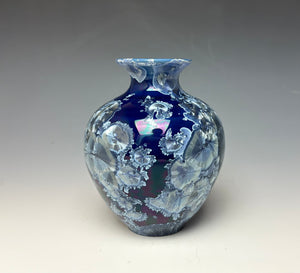 Winter Sky Blue Crystalline Glazed Mini Vase #3