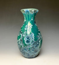 Load image into Gallery viewer, Aqua Crystalline Glazed Vase
