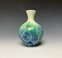Load image into Gallery viewer, Crystalline Mini Vase in Ivory, Green and Blue 2
