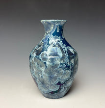 Load image into Gallery viewer, Crystalline Glazed Mini Vase in Atlantic Storm Blue
