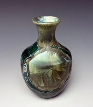 Load image into Gallery viewer, Green Galaxy Crystalline Glazed Mini Vase 3
