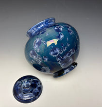 Load image into Gallery viewer, Blue and Silver Crystalline Glazed Jar
