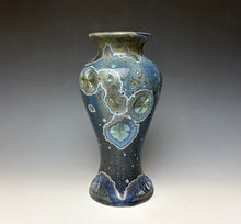 Load image into Gallery viewer, Cobalt Galaxy Crystalline Glazed Vase 13
