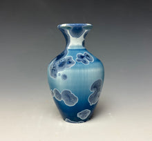 Load image into Gallery viewer, Crystalline Glazed Mini Vase in Atlantic Storm Blue 3
