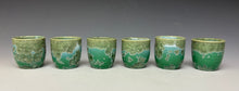 Load image into Gallery viewer, Emerald Green Crystalline Sake Cup
