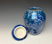 Load image into Gallery viewer, Blue and Silver Crystalline Glazed Jar
